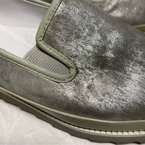 Donald J. Pliner Belize RZ Metallic Silver & Blue Suede Leather Loafers Slip On - Picture 9 of 11